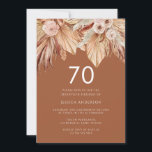 Invitación Boho Terracotta Dried Floral 70th Birthday Party<br><div class="desc">Boho Terracotta Dried Floral 70th Birthday Party Invitation Ver colección coincidente en Niche y Nest Store Muchas gracias</div>