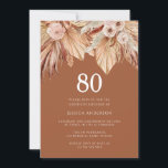 Invitación Boho Terracotta Dried Floral 80th Birthday Party<br><div class="desc">Boho Terracotta Dried Floral 80th Birthday Party Invitation Ver colección coincidente en Niche y Nest Store Muchas gracias</div>