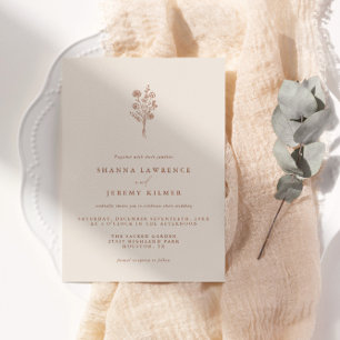 Invitación Boho Terracotta Elegant Minimal Boda  