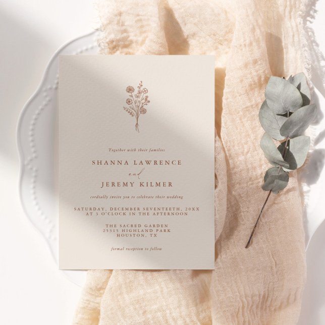 Invitación Boho Terracotta Elegant Minimal Boda | (Available for print and instant digital download!)