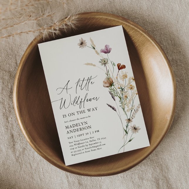 Invitación Boho Terracotta Fall Wildflower Baby Shower (Subido por el creador)