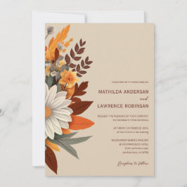 Invitación Boho Terracotta Flor de Flor Silvestre Boda Caída