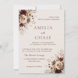 Invitación Boho Terracotta Floral All Seasons Boda