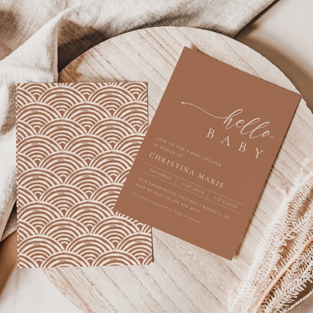 Invitación Boho Terracotta Gender Neutral Baby Shower (Subido por el creador)