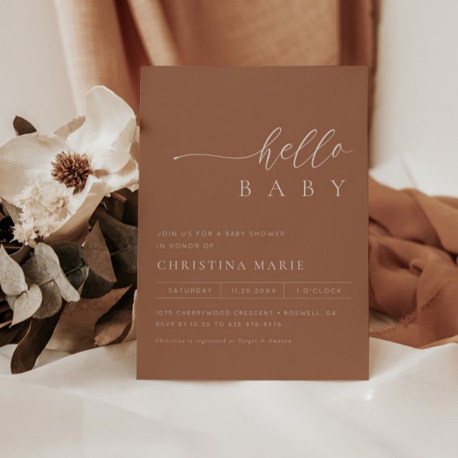 Invitación Boho Terracotta Gender Neutral Baby Shower (Subido por el creador)