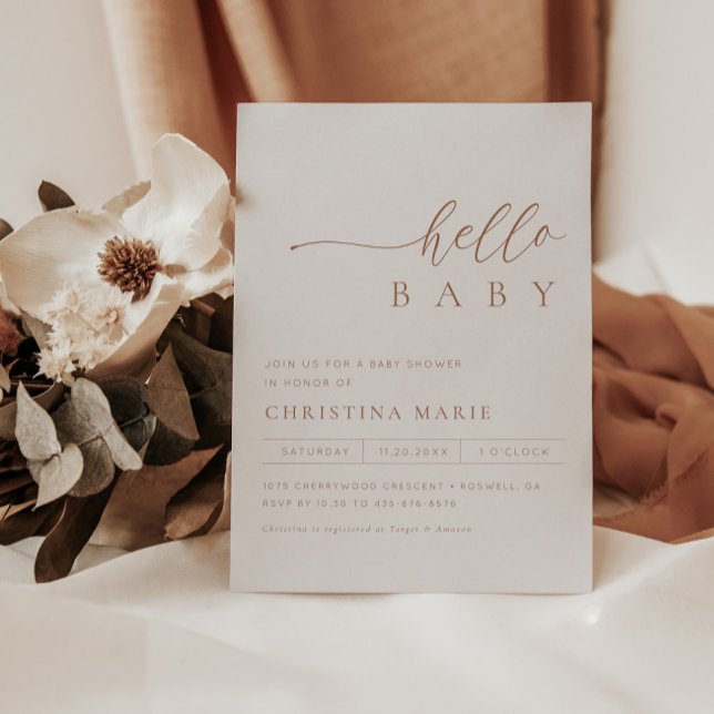 Invitación Boho Terracotta Gender Neutral Baby Shower (Subido por el creador)