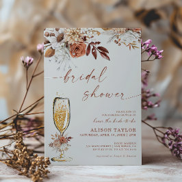 Invitación Boho Terracotta Gold Champagne Ducha de novias