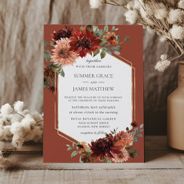 Invitación Boho Terracotta Naranja Boda geométrico de óxido