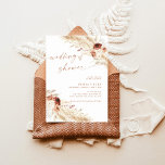 Invitación Boho Terracotta Pampas Grass<br><div class="desc">Esta encantadora Bridal Shower Invitation incluye flores de acuarela pintadas a mano y pampas hierba para marcar el tono de tu evento de estilo bohemio! ¡Edite fácilmente la mayoría de los términos para que coincidan con su evento! Los colores de texto y de arco son completamente editables —> haga clic...</div>