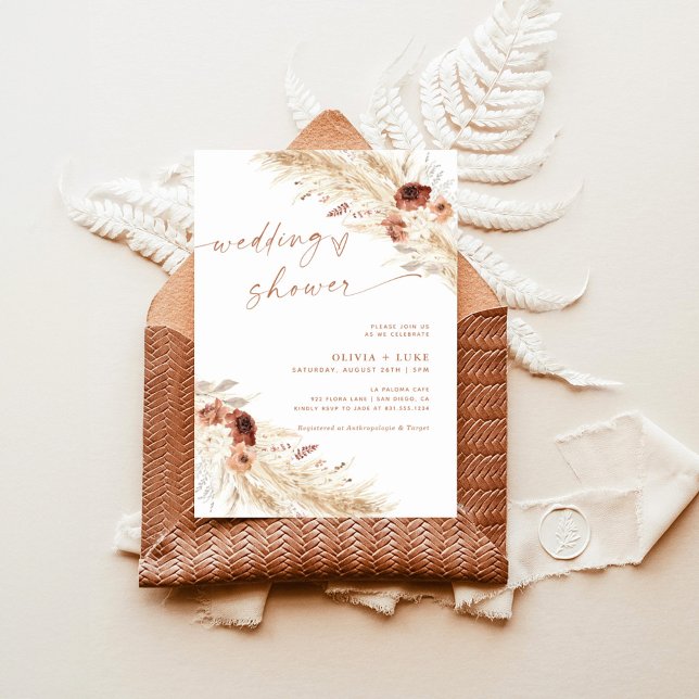 Invitación Boho Terracotta Pampas Grass (Subido por el creador)