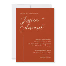 Boho Terracotta Quemada Naranja Retro Moderno Eleg