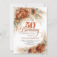 Boho terracotta quemado naranja pampas eucalipto