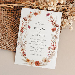 Invitación Boho Terracotta Taupe Boda Elegante