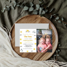 Invitación Boho terracotta Twins primer viaje primer cumpleañ