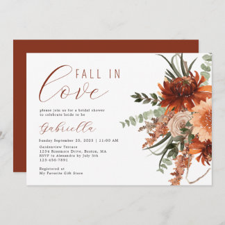 Invitación Boho Terracotta Watercolor Floral Bridal Shower