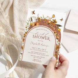 Invitación Boho Terracotta Wildflowers Arch Bridal Shower