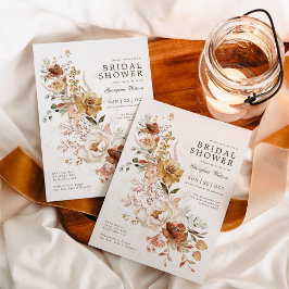 Invitación Boho Terracotta Yellow Garden Floral Bridal Shower