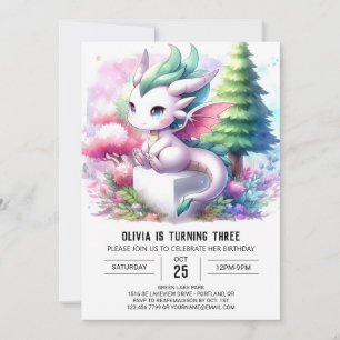 Invitación Boho Theme Dragon Birthday