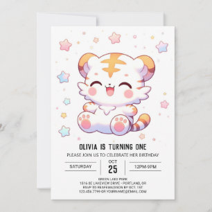 Invitación Boho Tiger 1er cumpleaños