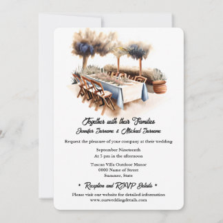 Invitación Boho toscano verano boda moda al aire libre
