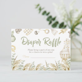 Invitación Boho Toys Baby Shower Diaper Raffle Card
