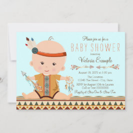 Invitación Boho Tribal Boy Baby Shower