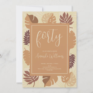 Invitación Boho Tropical 40th Birthday Invitation