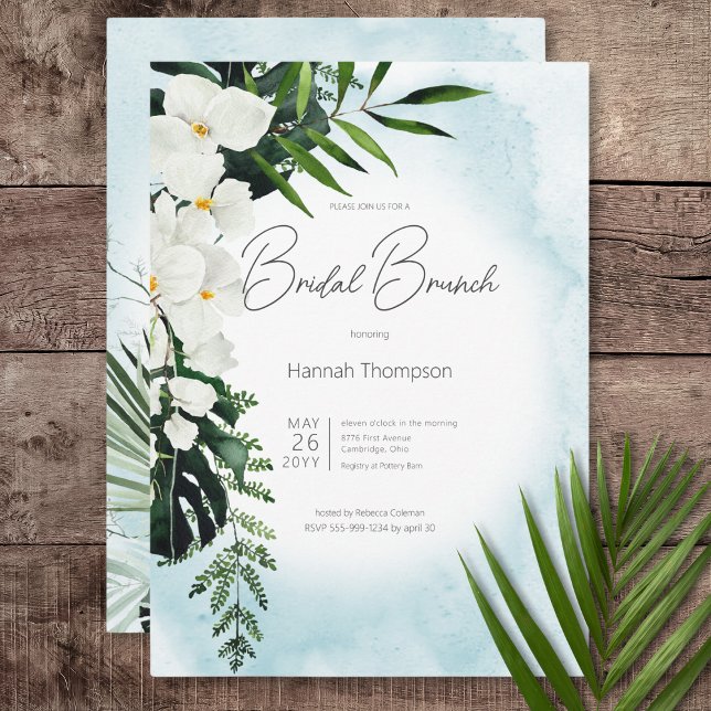Invitación Boho Tropical Aqua Watercolor Bridal Brunch (Boho Tropical Aqua Watercolor Bridal Brunch Invitation)