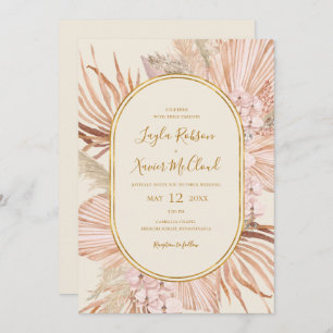Invitación Boho Tropical Botanical   Boda de Ivory Casual