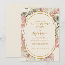 Invitación Boho Tropical Botanical | Fiesta de Marfil Bachelo