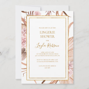 Invitación Boho Tropical Botanical   Lingerie Shower