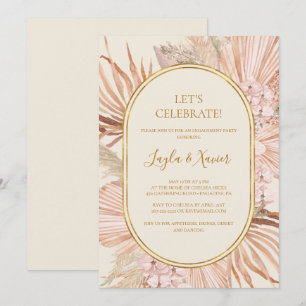 Invitación Boho Tropical Botanical Marfil Celebremos