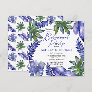 Invitación Boho Tropical Deja Fiesta de Jubilación Verde Mora