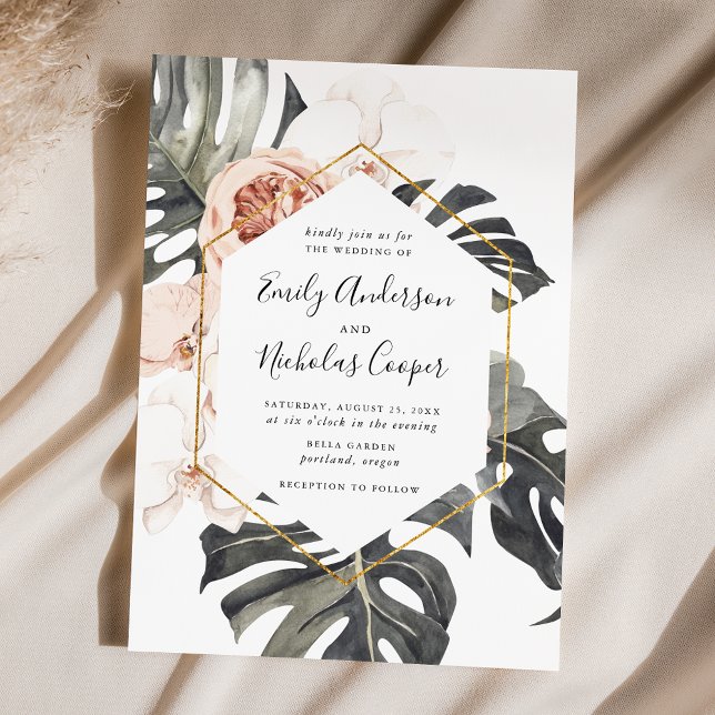 Invitación Boho Tropical Floral Wedding (Subido por el creador)