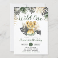 Boho Tropical Lion Cub Boy Wild Un Cumpleaños