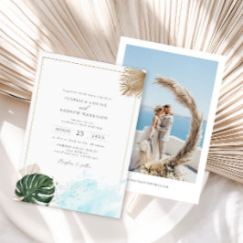 Invitación Boho Tropical Palm Beach Wedding