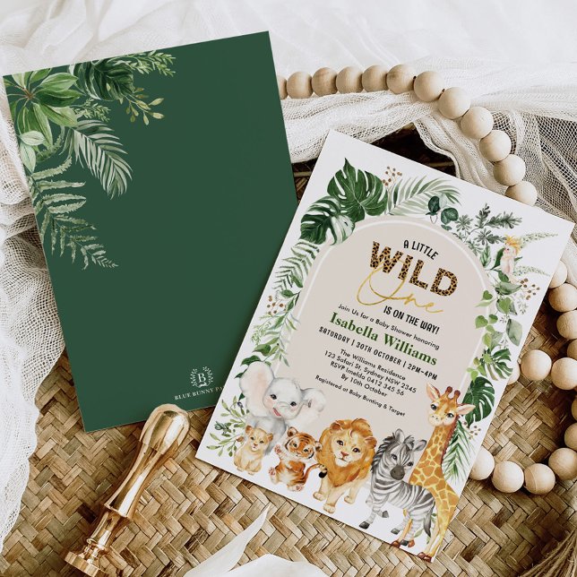 Invitación Boho Tropical Wild Fiesta Animales Niño Baby Showe (Subido por el creador)