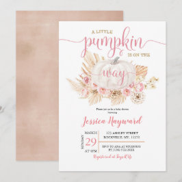 Invitación Boho Un Pequeño Calabaza Está En Camino De Baby Sh