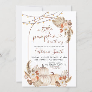 Invitación Boho Un Pequeño Calabaza Está En Camino De Baby Sh
