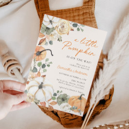 Invitación Boho Un Pequeño Calabaza Floral Caer Baby Shower