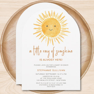 Invitación Boho Un pequeño rayo de sol en el arco de Baby Sho