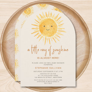 Invitación Boho Un pequeño rayo de sol en el arco de Baby Sho