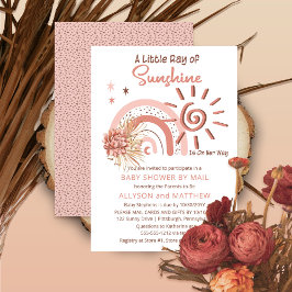 Invitación Boho Un rayo del Chica Sunshine Baby Shower por co