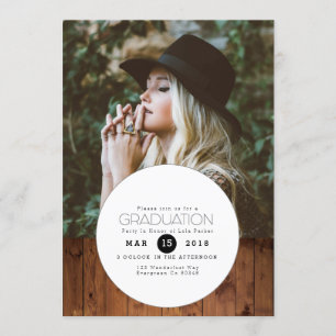 Invitación Boho urbano Foto de la fiesta de graduación en c