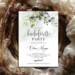 Invitación Boho vegetación follaje fiesta de soltería moderna