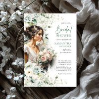 Boho vegetación follaje rosas blancas novia bellez