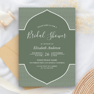 Invitación Boho Verde Salvia Étnico Arco Nupcial Indio