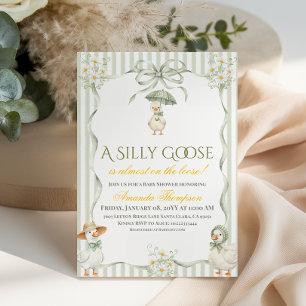 Invitación Boho Verde Salvia Neutral Fiesta de Bebé Gallina T