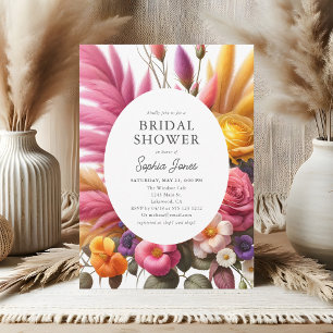 Invitación Boho Vibrant Bloom Cottagecore Bridal Shower