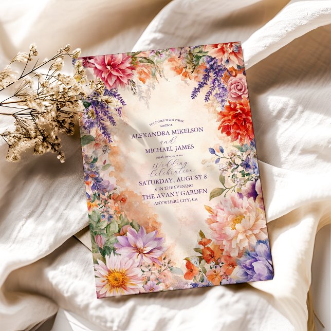 Invitación Boho Victorian Royal Floral Boda (Subido por el creador)